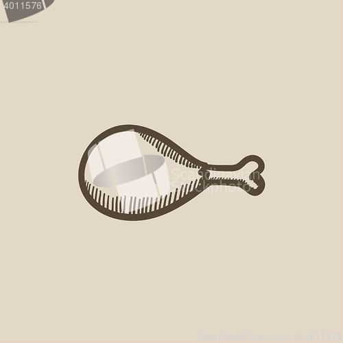 Image of Chicken leg sketch icon.