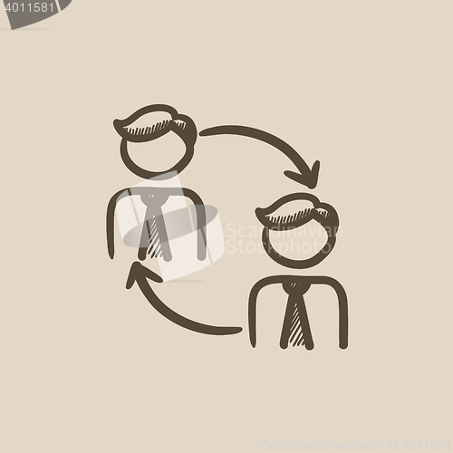 Image of Staff turnover sketch icon.