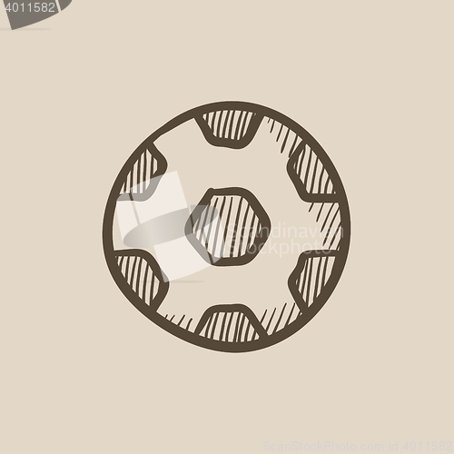 Image of Soccer ball sketch icon.