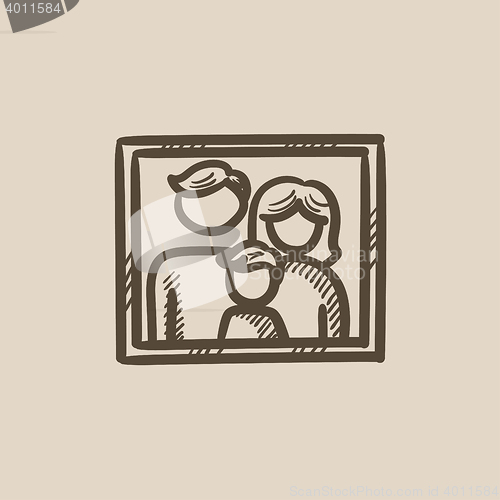 Image of Family photo sketch icon.