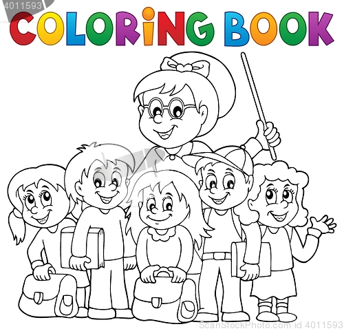 Image of Coloring book school class theme 1