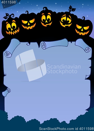 Image of Parchment with pumpkin silhouettes 6