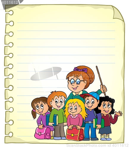 Image of Notebook page with school class