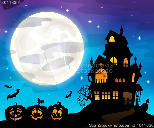 Image of Haunted house silhouette theme image 6