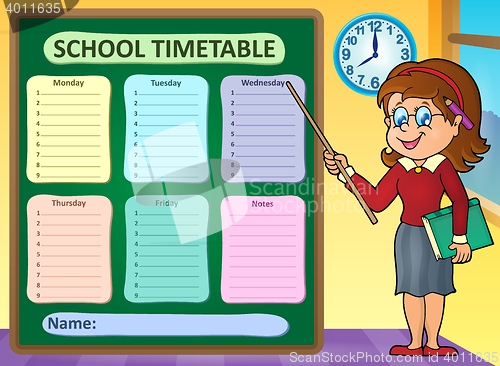 Image of Weekly school timetable concept 7