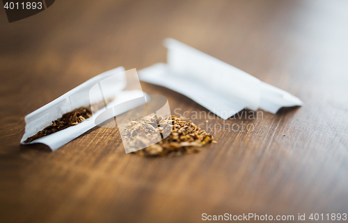 Image of close up of marijuana or tobacco cigarette paper