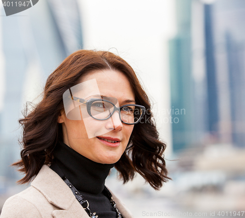 Image of european middle-aged woman with glasses