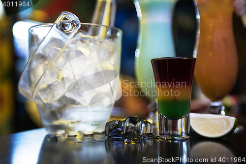 Image of cocktails on bar background