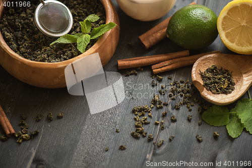 Image of tea composition closeup