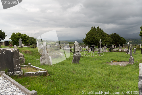 Image of old celtic cemetery graveyard in ireland