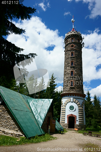 Image of watchtower Zlaty Chlum in Jeseniky mountains