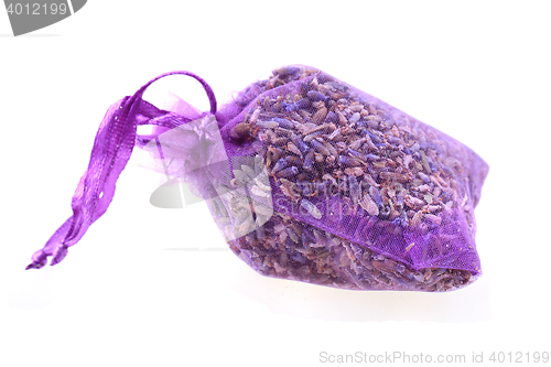 Image of small violet bag with lavender