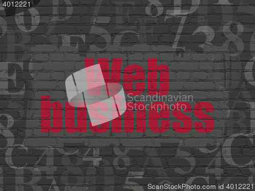 Image of Web development concept: Web Business on wall background