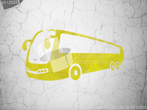 Image of Vacation concept: Bus on wall background