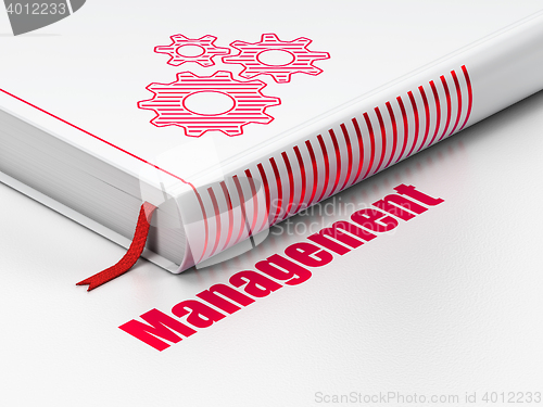 Image of Business concept: book Gears, Management on white background