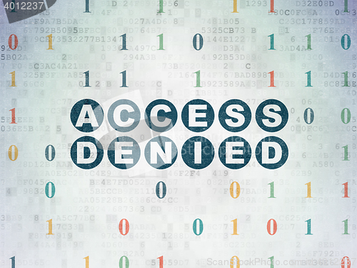 Image of Privacy concept: Access Denied on Digital Data Paper background