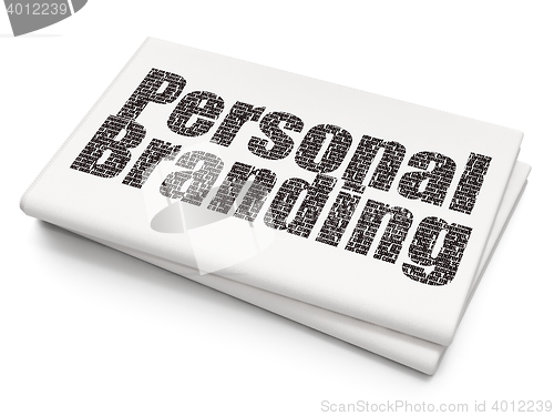 Image of Advertising concept: Personal Branding on Blank Newspaper background