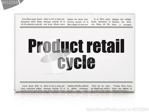 Image of Advertising concept: newspaper headline Product retail Cycle