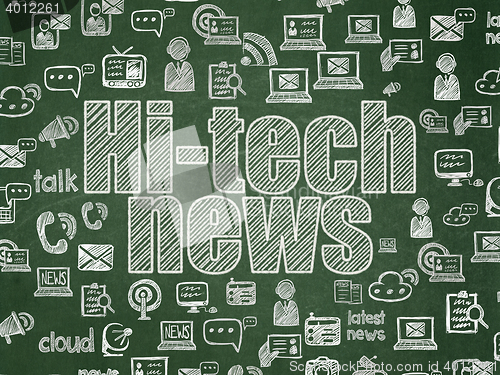 Image of News concept: Hi-tech News on School board background