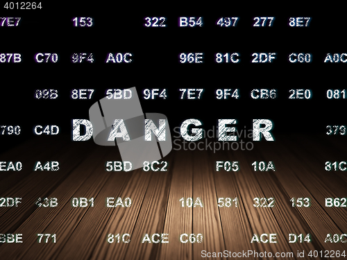 Image of Security concept: Danger in grunge dark room