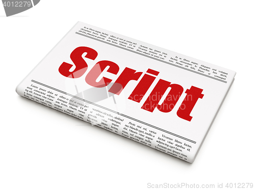 Image of Programming concept: newspaper headline Script