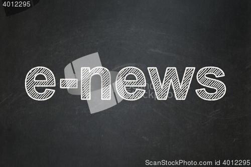 Image of News concept: E-news on chalkboard background