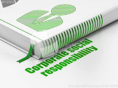 Image of Business concept: book Business Man, Corporate Social Responsibility on white background