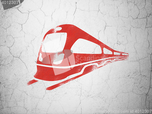 Image of Tourism concept: Train on wall background