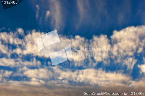 Image of sky with clouds , defocus