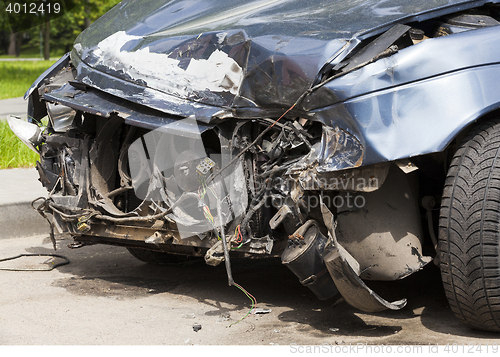 Image of broken car. close-up