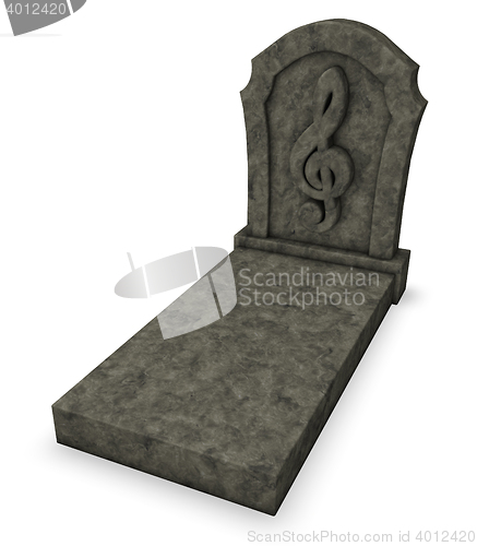 Image of gravestone with clef symbol - 3d rendering