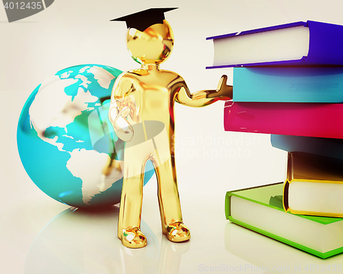 Image of The world is opened for you. Global Education . 3D illustration.