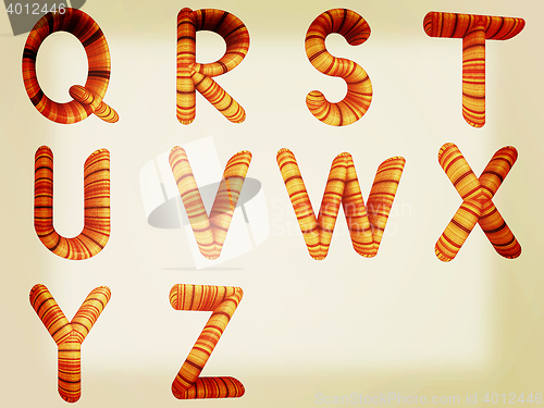 Image of Wooden Alphabet set . 3D illustration. Vintage style.