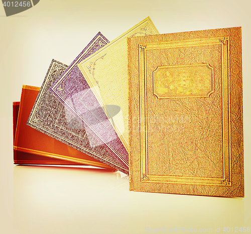 Image of The stack of books. 3D illustration. Vintage style.