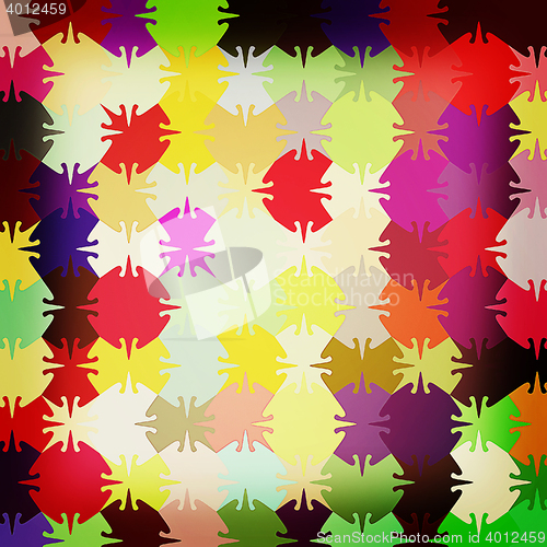 Image of Many-colored puzzle pattern. 3D illustration. Vintage style.