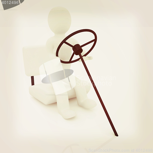 Image of Abstract driver . 3D illustration. Vintage style.