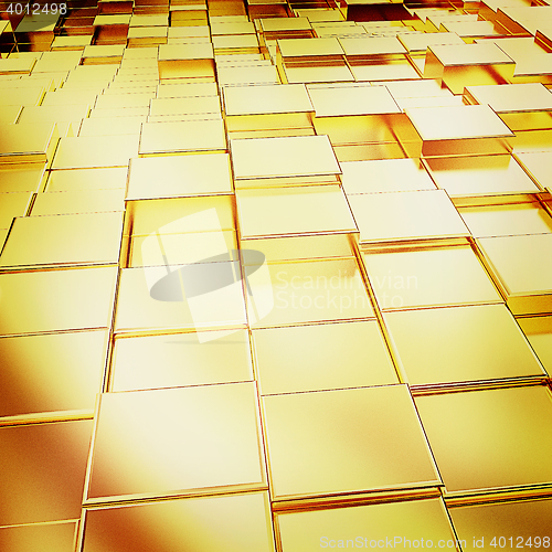 Image of Gold urban background. 3D illustration. Vintage style.