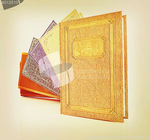 Image of The stack of books. 3D illustration. Vintage style.