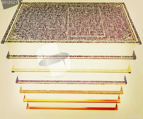 Image of The stack of books. 3D illustration. Vintage style.