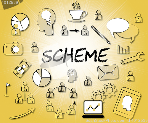 Image of Scheme Icons Shows Tactic Schemes And Systems