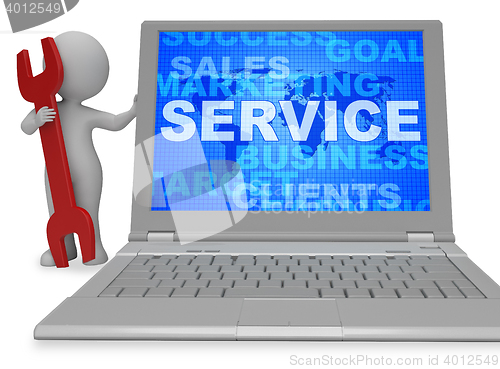 Image of Service Word Showing Support Maintenance 3d Rendering