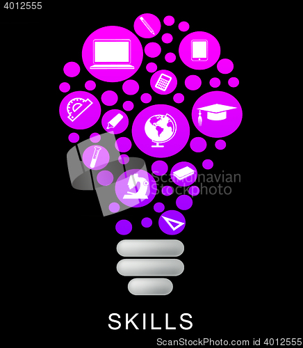 Image of Skills Lightbulb Indicates Competence Capable And Expertise