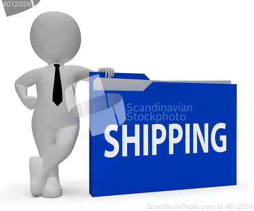 Image of Shipping Folder Indicates Delivering Freight 3d Rendering