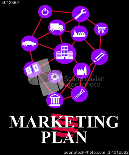 Image of Marketing Plan Shows Emarketing Programme And System