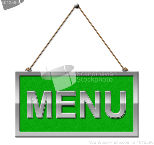 Image of Menu Sign Indicates Restaurant Ordering 3d Illustration