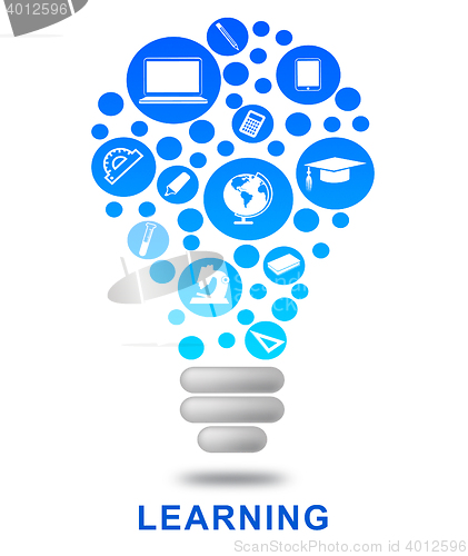 Image of Learning Lightbulb Indicates School Study And Training