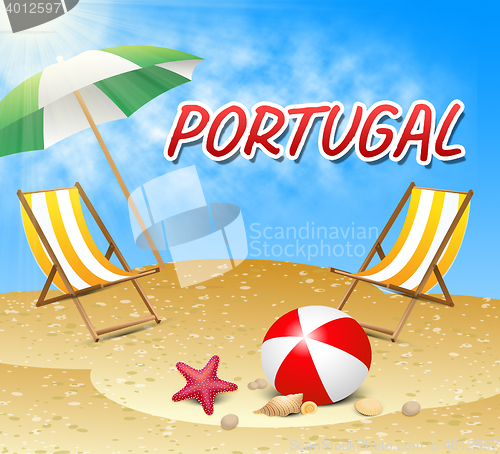 Image of Portugal Vacations Indicates Portuguese Iberian Holiday Beach