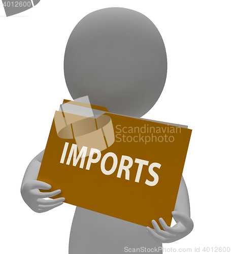 Image of Imports Folder Means Imported Cargo 3d Rendering