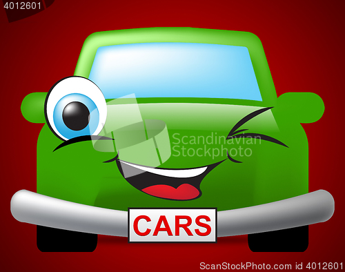 Image of Cars Cartoon Represents Auto Transport And Vehicles