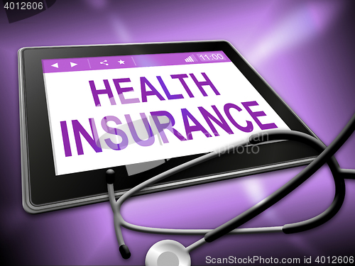 Image of Health Insurance Shows Coverage Care 3d Illustration